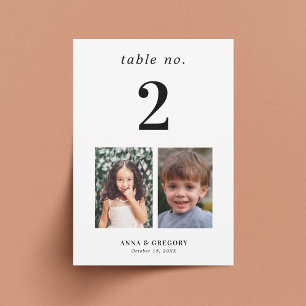 Childhood Photos 5x7 Table Number 2 Wedding