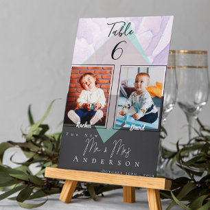 Childhood Photos Bride Groom Wedding Table Number