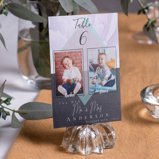 Childhood Photos Bride Groom Wedding Table Number (Creator Uploaded)