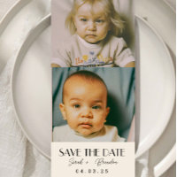 Childhood Photos Typography Qrcode Save the Date