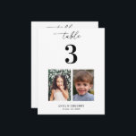 Childhood Pictures Table Number Wedding Card Sign<br><div class="desc">Decorate your wedding table with this number card,  featuring bride and groom's childhood pictures and custom text of your choice. Easily add your own details by clicking on the "personalise" option.</div>