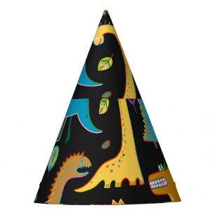 Childish Dinosaurs: Fun Seamless Pattern Party Hat