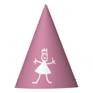 Childish Drawing Princess on any Colour Party Hat