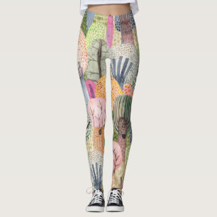 Childish Forest: Cute Watercolor Background. Leggings