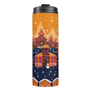 Childish House Trees Scandinavian Pattern Thermal Tumbler
