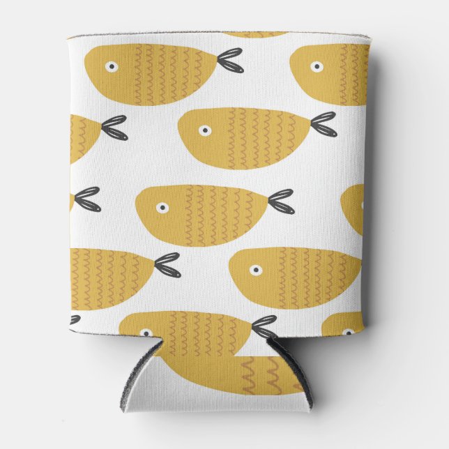 Childish Pattern, Funny Fishes. Can Cooler (Front)