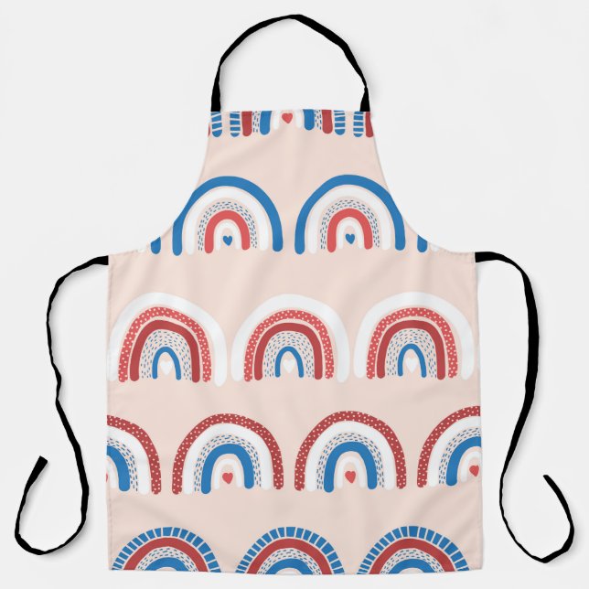 Childish rainbow background seamless. Repeating ha Apron (Front)