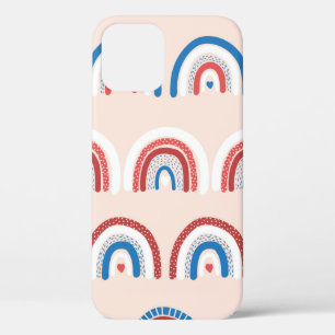 Childish rainbow background seamless. Repeating ha iPhone 12 Case