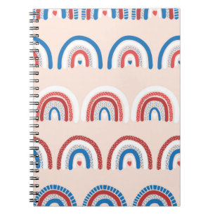 Childish rainbow background seamless. Repeating ha Notebook