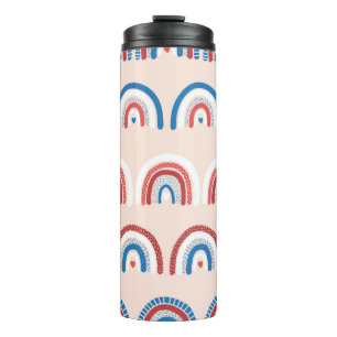 Childish rainbow background seamless. Repeating ha Thermal Tumbler