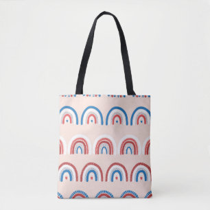 Childish rainbow background seamless. Repeating ha Tote Bag