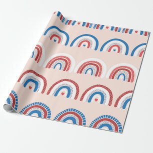 Childish rainbow background seamless. Repeating ha Wrapping Paper