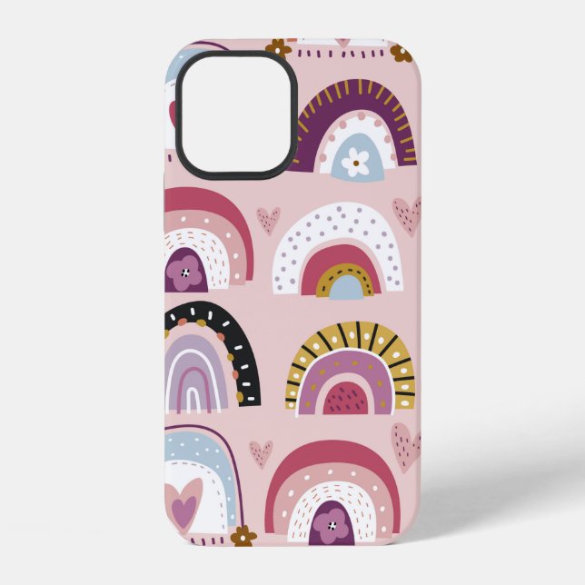 Childish seamless pattern with abstract hand drawn iPhone case (Back)