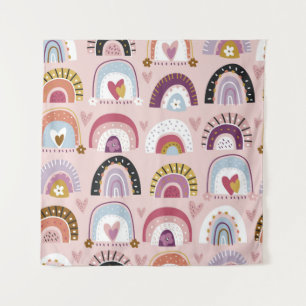 Childish seamless pattern with abstract hand drawn tapestry