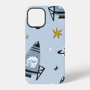 Childish seamless pattern with hand drawn space el iPhone 12 case
