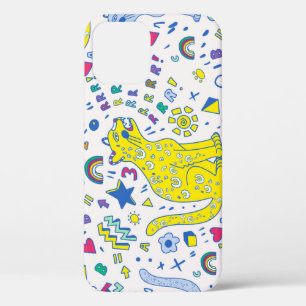 Childish Tiger and Rainbow Pattern iPhone 12 Case