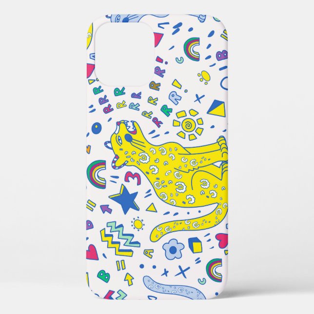 Childish Tiger and Rainbow Pattern Case-Mate iPhone Case (Back)