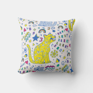 Childish Tiger and Rainbow Pattern Cushion