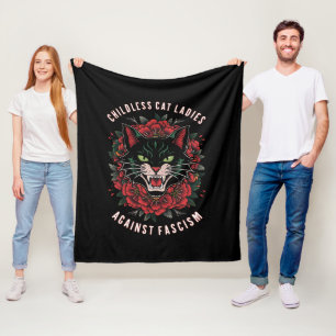 Childless Cat Ladies Against Fascism  Fleece Blanket