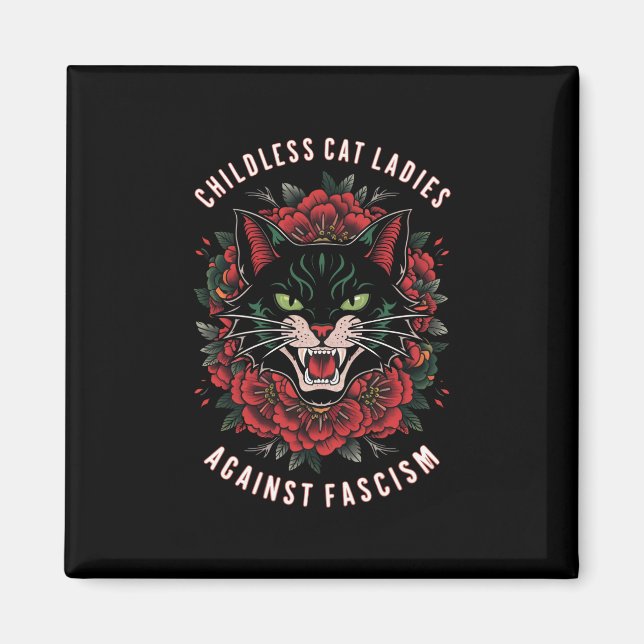 Childless Cat Ladies Against Fascism  Magnet (Front)