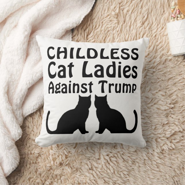 Childless Cat Ladies Against Trump Cushion (Blanket)