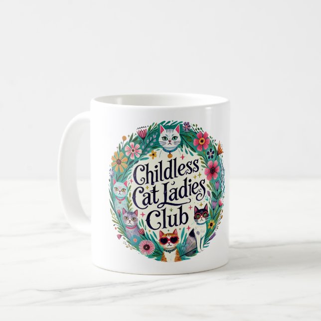 Childless Cat Ladies Club                          Coffee Mug (Front Left)