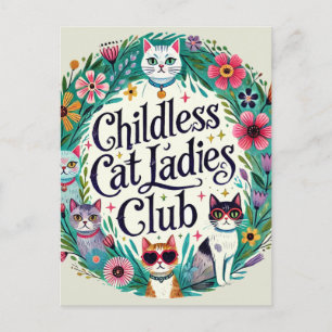 Childless Cat Ladies Club                          Postcard