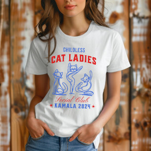 Childless Cat Ladies for Kamala 2024 Election T-Shirt