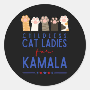 Childless Cat Ladies For Kamala Classic Round Sticker