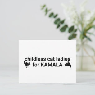 Childless cat ladies for Kamala funny black white Postcard