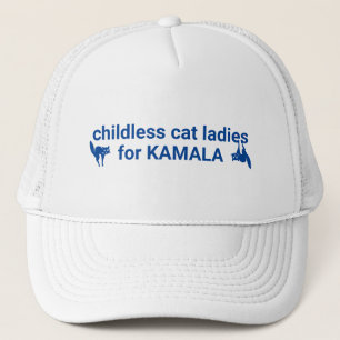 Childless cat ladies for Kamala funny blue cats Trucker Hat