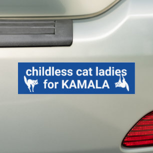 Childless cat ladies for Kamala funny cats blue Bumper Sticker