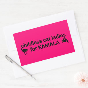 Childless cat ladies for Kamala funny hot pink Rectangular Sticker