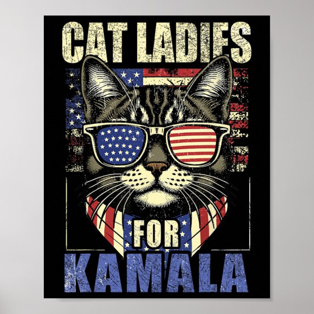 Childless Cat Ladies For Kamala Harris 2024 Electi Poster (Front)