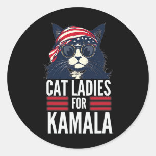 Childless Cat Ladies For Kamala Harris 2024 Presid Classic Round Sticker
