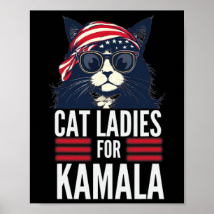 Childless Cat Ladies For Kamala Harris 2024 Presid Poster