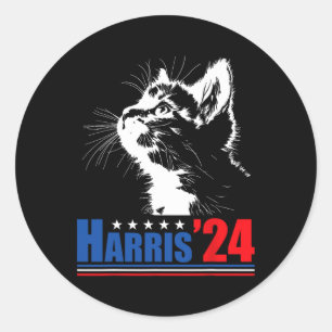 Childless Cat Ladies For Kamala Harris 24 Usa Elec Classic Round Sticker