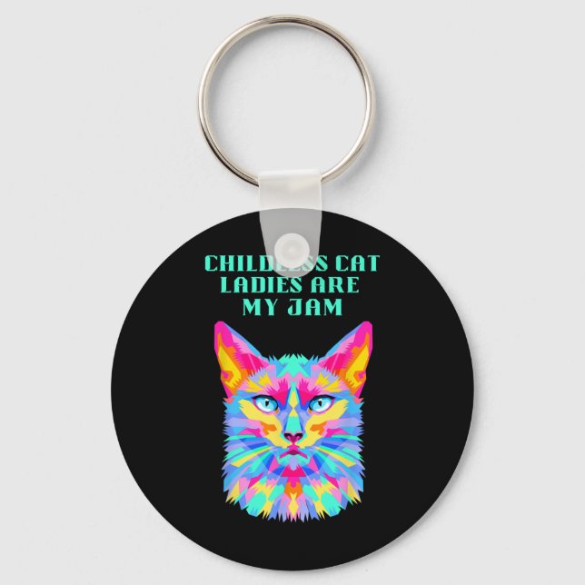 Childless Cat Ladies Funny Democratic  Key Ring (Front)