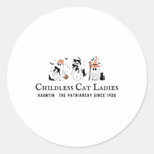 Childless Cat Ladies Hauntin The Patriarchy Kamala Classic Round Sticker