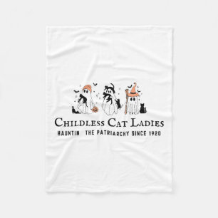 Childless Cat Ladies Hauntin The Patriarchy Kamala Fleece Blanket
