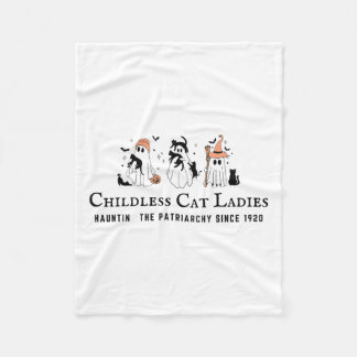 Childless Cat Ladies Hauntin The Patriarchy Kamala Fleece Blanket