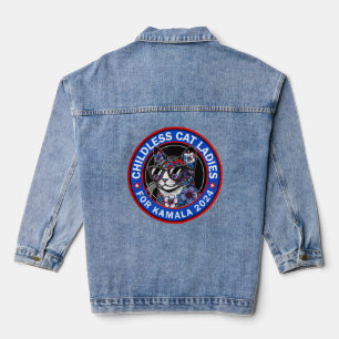 Childless Cat Ladies Vote Kamala US 2024 Dems Denim Jacket