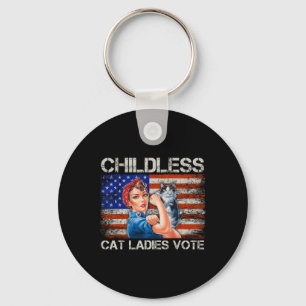 Childless Cat Ladies Vote Rosie The Riveter Electi Key Ring