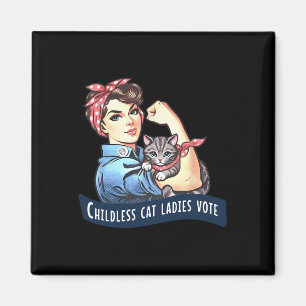 Childless Cat Ladies Vote Rosie The Riveter Electi Magnet