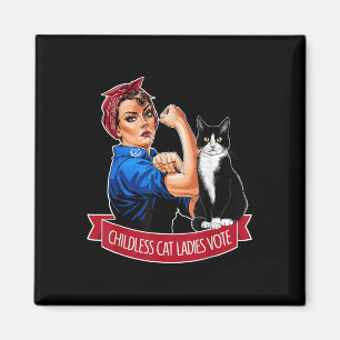 Childless Cat Ladies Vote Rosie The Riveter Women Magnet