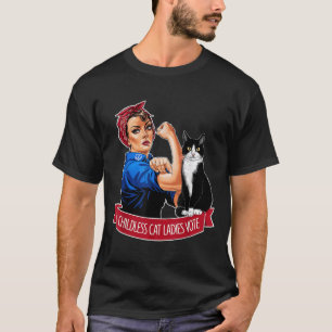 Childless Cat Ladies Vote Rosie The Riveter Women T-Shirt