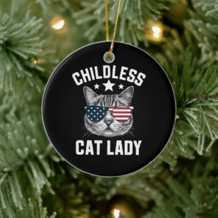 Childless Cat Lady 2024  Ceramic Ornament