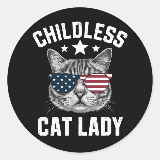 Childless Cat Lady 2024  Classic Round Sticker (Front)