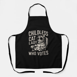 Childless Cat Lady 2024 Election Vote Kamala Apron