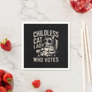 Childless Cat Lady 2024 Election Vote Kamala Napkin
